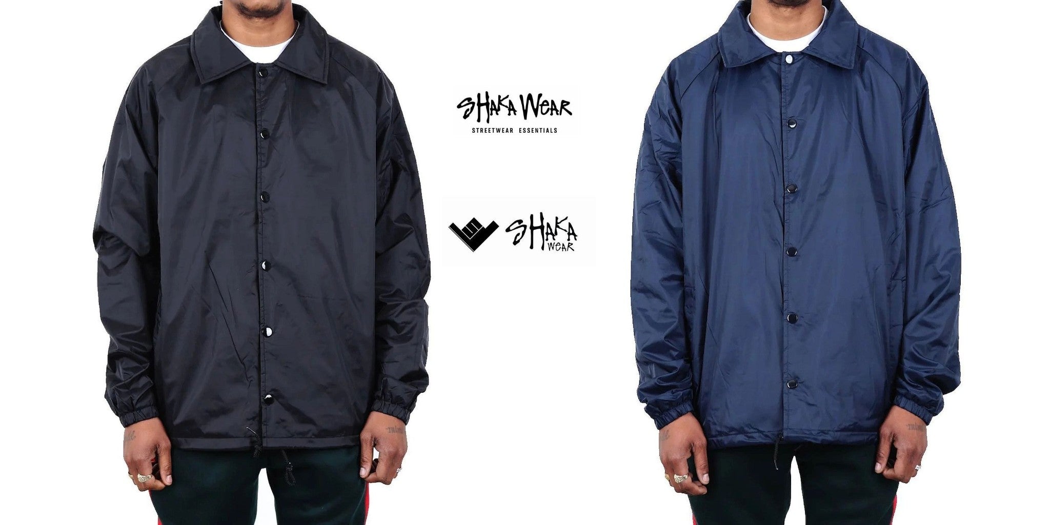 Shaka Wear Mens Windbreaker Coach Jacket Nylon Water Resistance