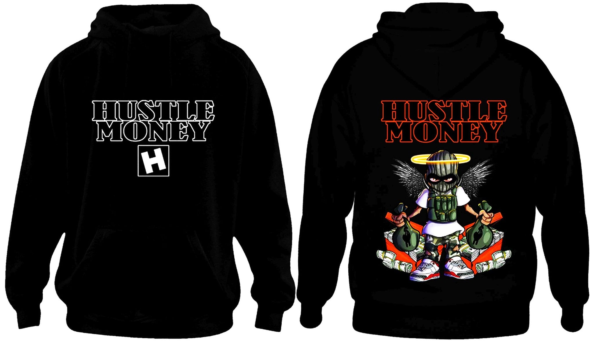 Hustle Money Secure The Bag At All Means Mens Heavyweight Pullover Hoodie