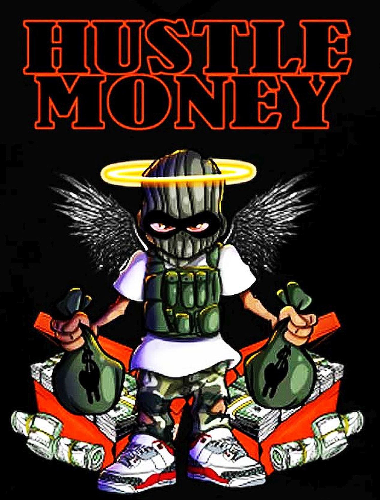 Hustle Money Secure The Bag At All Means Mens Heavyweight Pullover Hoodie